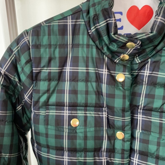 J Crew Navy & Green Puffer Coat - Size XS - Picture 3 of 9